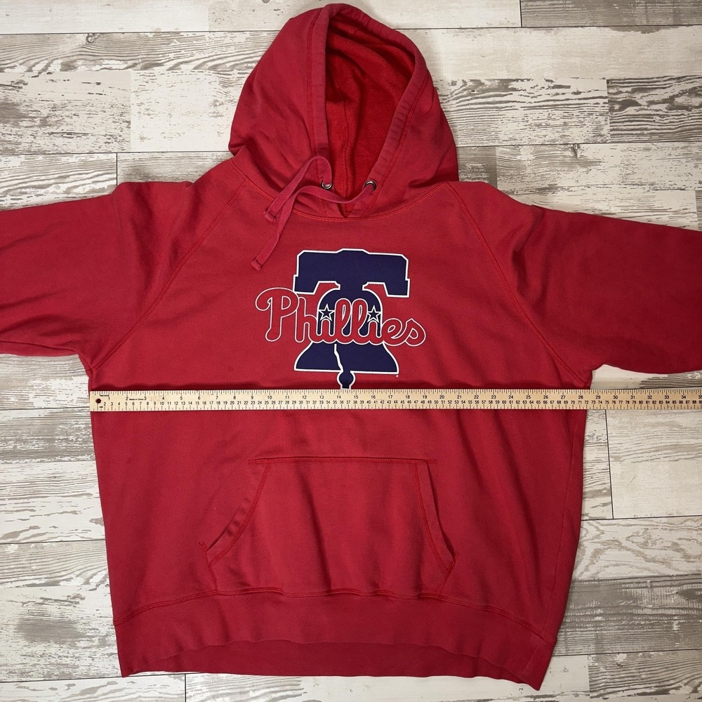 Philadelphia Phillies Hoodie Mens 2XL Red MLB Baseball New Era Pullover Fleece - Picture 10 of 13